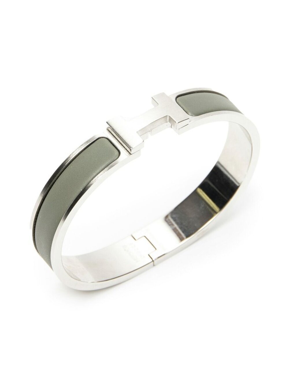 Hermes Clic HH Bracelet Green Silver Plating